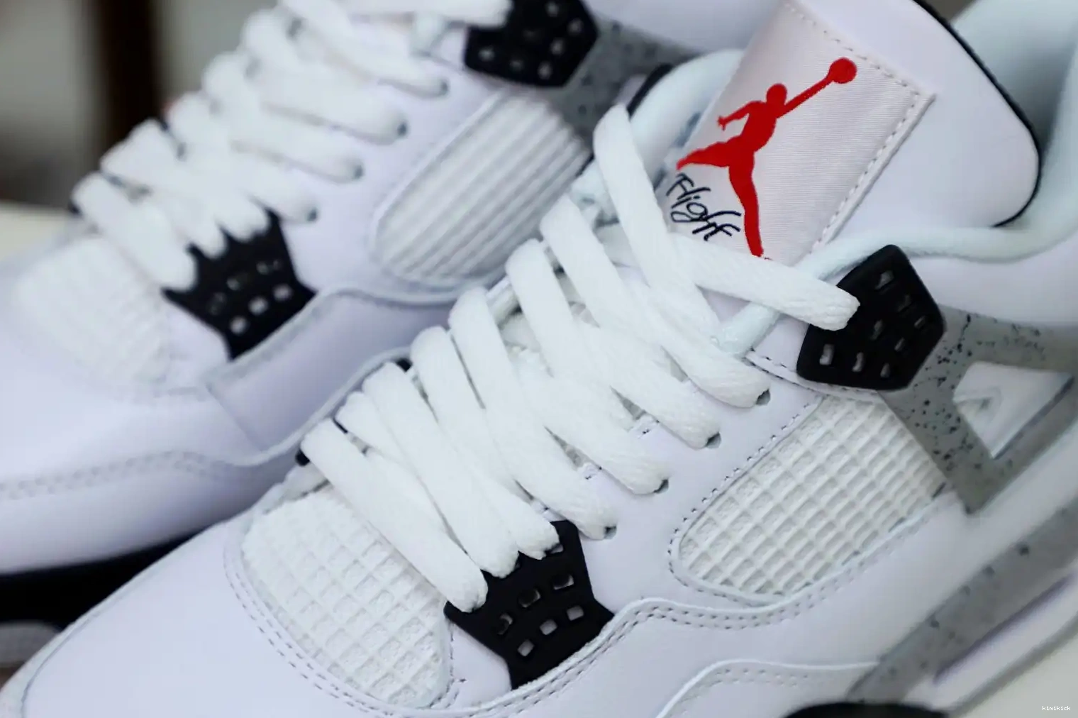 Kimikick White Jordan 4 Retro Air Cement 0519